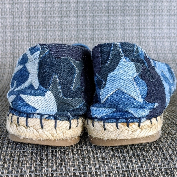 VALENTINO Blue Camo Denim Stars Espadrilles 38